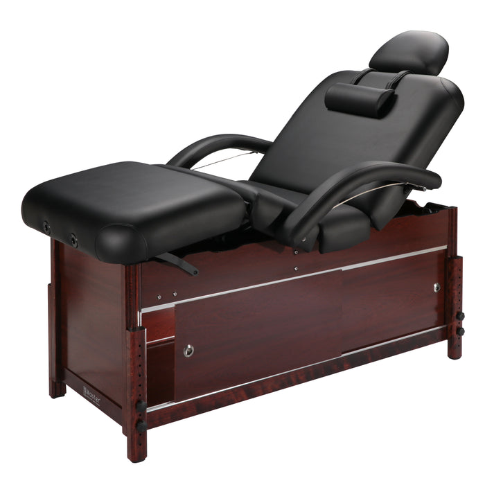 Master Massage Cabrillo 30" Black w/ Walnut Legs Stationary Massage Table 10125